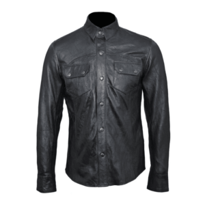 Classic Black Leather Shirt