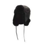 Sheepskin Shearling Black Aviator Hat