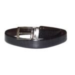 Crocodile print black and brown reversible leather belt - Image 2
