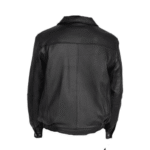 Bomber leather jacket with spread collars - Image 2