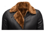 Classic Ginger Brown B3 Bomber Aviator Shearling Jacket - Image 4