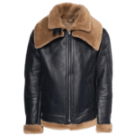 Graysen black Aviator bomber shearling jacket - Image 2