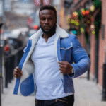 Chris' Denim style Shearling Trucker Style Jacket - Image 4