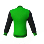 Light Green Varsity Letterman Jacket with Black Sleeves - Image 5