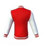 Red Varsity Letterman Jacket with White Sleeves - Image 3