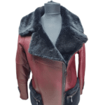 Samira's burgundy shearling trench coat - Image 3