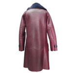 Samira's burgundy shearling trench coat - Image 4