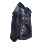 Sophia's Black and gold shearling coat - Image 3