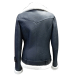 Jayne's Sheepskin Black and White Biker Shearling Jacket - Image 3