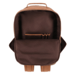 Tan Brown Leather Backpack - Image 3