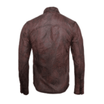 Distressed brown Leather Shirt - Image 2