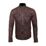 Distressed brown Leather Shirt