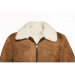 Lucian's distressed brown A2 Bomber shearling jacket - Image 3
