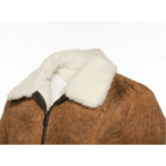 Lucian's distressed brown A2 Bomber shearling jacket - Image 4