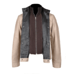 Barnes Bone White hand waxed double collar leather jacket - Image 2