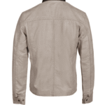 Barnes Bone White hand waxed double collar leather jacket - Image 3