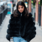 Women's Black Fox Fur Cape/ Poncho - Image 2
