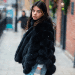 Women's Black Fox Fur Cape/ Poncho - Image 4