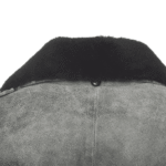 Ryder vintage grey leather coat with fur collar - Image 4