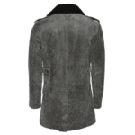 Ryder vintage grey leather coat with fur collar - Image 2