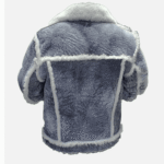 Aiden's Distressed Grey Shearling Trucker Jacket - Image 2