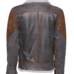 Scott's Patched Leather jacket with Sherpa Lining - Image 2