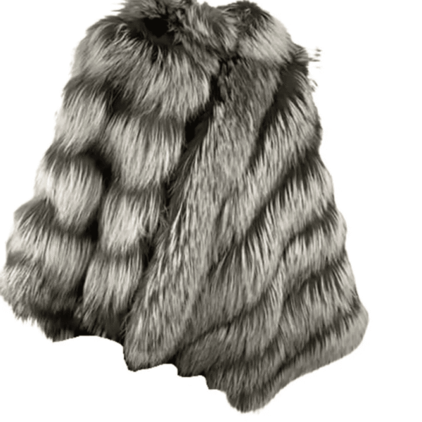 Women's Silver fox fur cape/poncho
