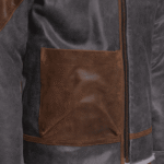 Scott's Patched Leather jacket with Sherpa Lining - Image 4