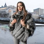 Women's Silver fox fur cape/poncho - Image 2