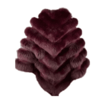 Women's Burgundy Fox Fur Cape/ Poncho - Image 3
