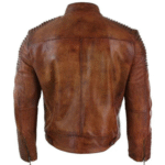Cafe racer distressed jacket with piping - Image 2