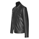 Bandit Black Cafe Racer Heavy Leather Jacket - Image 2