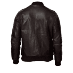 Black bomber style ribbed jacket - Image 2