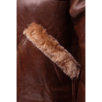Esa Brown Bomber Sheepskin Shearling Jacket with large pockets - Image 2
