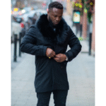 Farrel's Cashmere 3/4 length trench coat with Fox Fur collar - Image 2