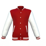 Maroon Varsity Letterman Jacket with White Sleeves - Image 4