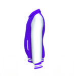 Purple Varsity Letterman Jacket with White Sleeves - Image 3