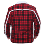 Ryan Reynold's Red and Black Checkered Jacket with Faux Shearling - Image 2