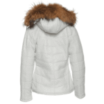 Snowy White golden puffer winter Jacket - Image 2