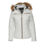 Snowy White golden puffer winter Jacket