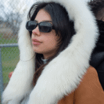 Ayva's Tan Shearling coat with fox fur trim Hoodie - Image 5