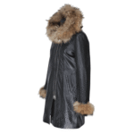 Natalie black winter coat with fur cuffs - Image 2