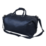 Duffy's black leather travel duffel bag - Image 2