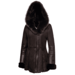 Ayva's brown shearling coat - Image 3