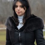 Ayva's brown shearling coat - Image 4