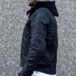 "Black Utility" Air Ventilation and Hooded Breathable and Waterproof Textile Motorcycle Jacket with armor protectors - Image 5