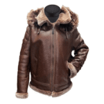 Felix Brown bomber jacket with hoodie - Image 3