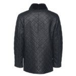 Drew Navy quilted sheepskin shearling coat - Image 2