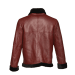 Aurelius Burgundy B3 bomber shearling jacket - Image 3
