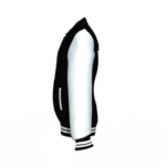 Black Varsity Letterman Jacket with White Sleeves - Image 3